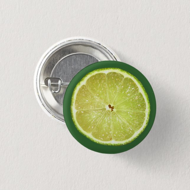 Chapa Redonda De 2,5 Cm Lime Slice (Anverso y reverso)