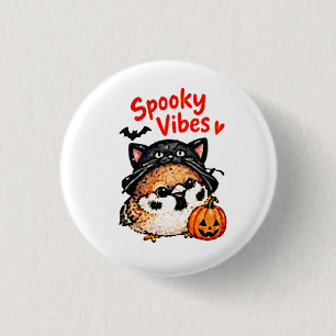 Chapa Redonda De 2,5 Cm Lindo gorrión de Halloween Chibi Manga Anime Dibuj