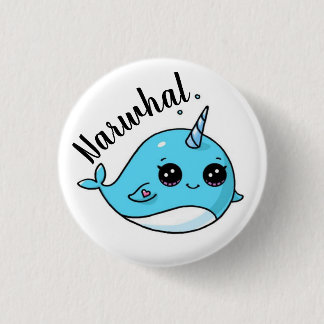 Chapa Redonda De 2,5 Cm Lindo Narval Kawaii