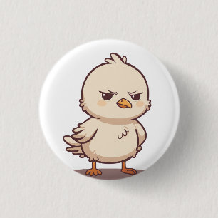 Chapa Redonda De 2,5 Cm Lindo Pájaro Bebé Gruñón Kawaii Dibujo Animado