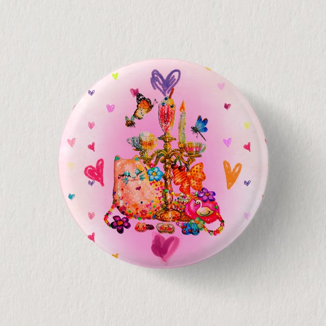 Chapa Redonda De 2,5 Cm Lindo Pastel (Anverso)