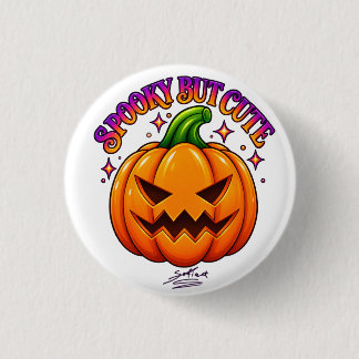 Chapa Redonda De 2,5 Cm Lindo Pin de Halloween Calabaza Espeluznante Pero