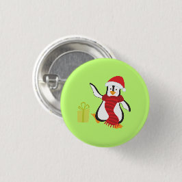 Chapa Redonda De 2,5 Cm Lindo pingüino de dibujos animados bailando con so