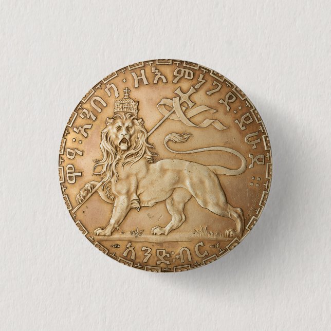 Chapa Redonda De 2,5 Cm Lion of Judah Rasta Reggae Roots Jah Rastafari  (Anverso)