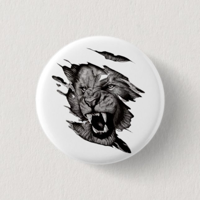 Chapa Redonda De 2,5 Cm Lion T-Shirt (Anverso)