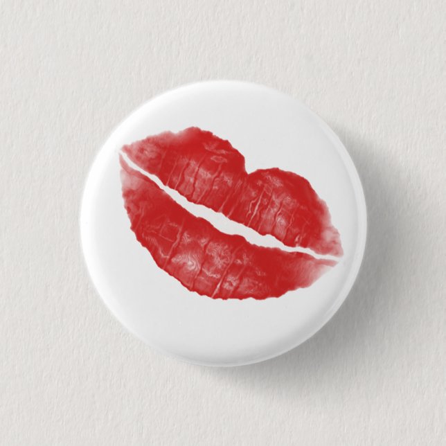 Chapa Redonda De 2,5 Cm Lipstick Kiss (Anverso)