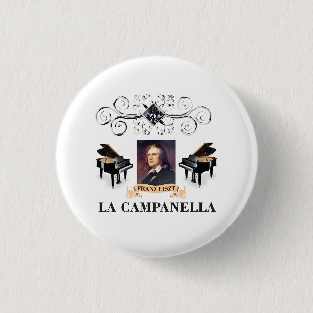 Chapa Redonda De 2,5 Cm liszt piano haven (Anverso)