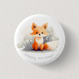 Chapa Redonda De 2,5 Cm Little fox in winter