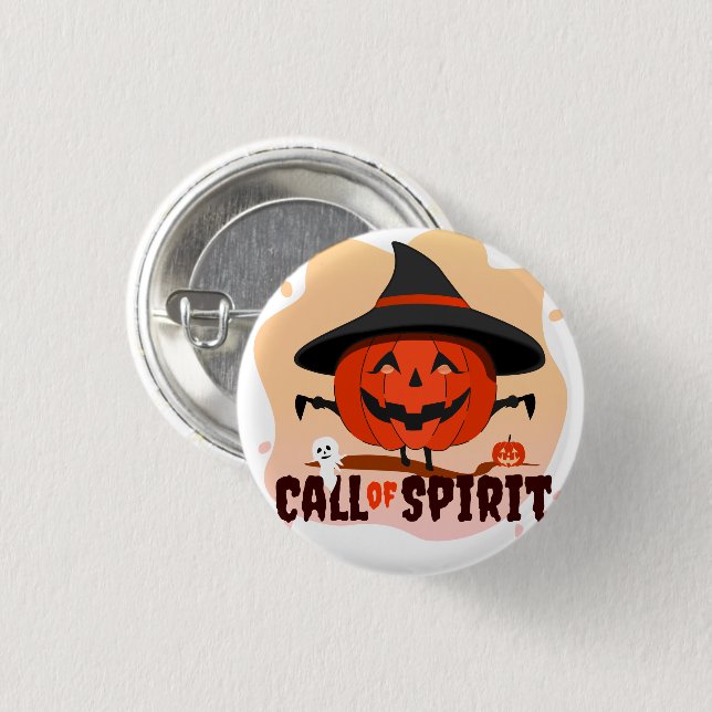 Chapa Redonda De 2,5 Cm Llamado de Espíritu de Halloween (Anverso y reverso)