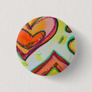Chapa Redonda De 2,5 Cm Llorar dos botones de arte cardíaco o clavijas lap