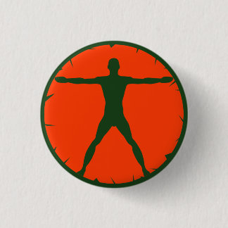 Chapa Redonda De 2,5 Cm Locura corporal Fitness Green Vitruvian Man Round 