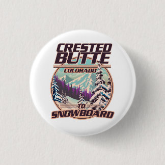 Chapa Redonda De 2,5 Cm Logo de Crested Butte Colorado Snowboarding