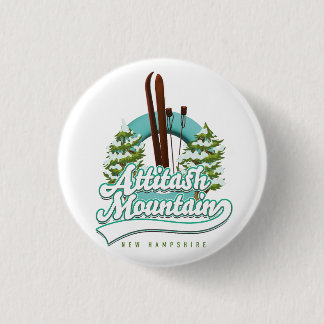 Chapa Redonda De 2,5 Cm Logo de esquí Attitash mountain new hampshire