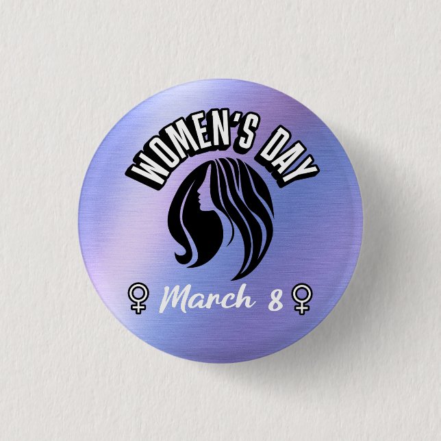 Chapa Redonda De 2,5 Cm Logo del Día de la Mujer (Anverso)