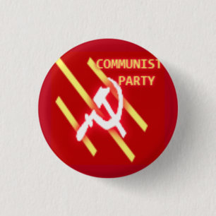 Chapa Redonda De 2,5 Cm Logo del Fiesta Comunista