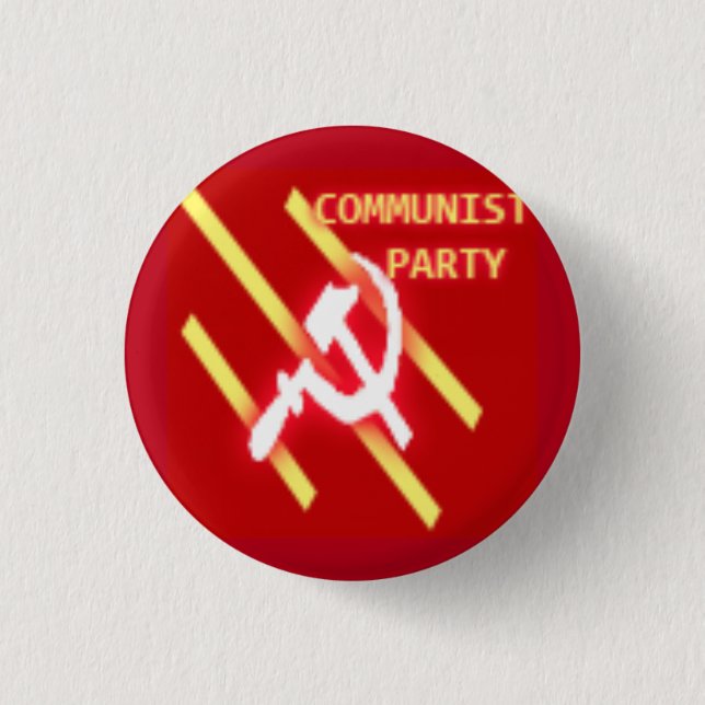 Chapa Redonda De 2,5 Cm Logo del Fiesta Comunista (Anverso)