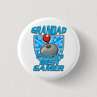 Chapa Redonda De 2,5 Cm Logo del mejor retro de gamer del mundo de Grandad