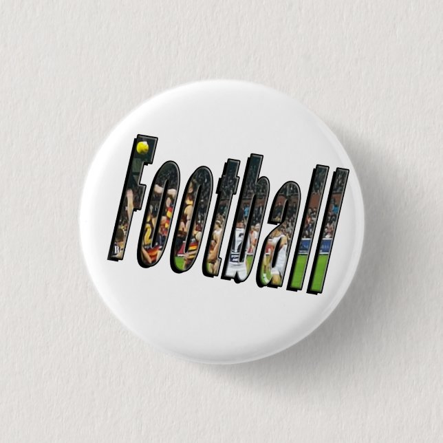 Chapa Redonda De 2,5 Cm Logo dimensional del fútbol, (Anverso)