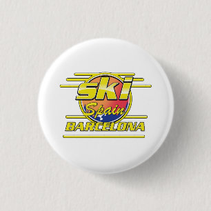 Chapa Redonda De 2,5 Cm logotipo de Barcelona España para esquiar