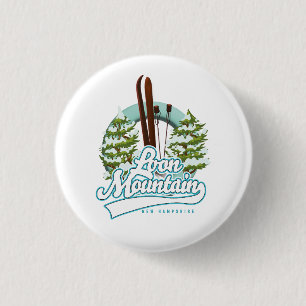Chapa Redonda De 2,5 Cm logotipo de esquí de Loon Mountain New Hampshire
