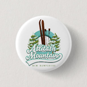Chapa Redonda De 2,5 Cm logotipo de esquí de montaña Attitash New Hampshir
