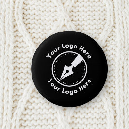 Chapa Redonda De 2,5 Cm Logotipo de la compañía Notario negro moderno prof