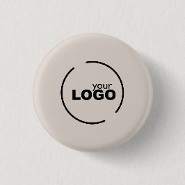 Chapa Redonda De 2,5 Cm Logotipo de negocio moderno profesional beige