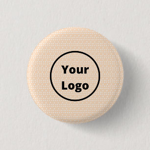Chapa Redonda De 2,5 Cm logotipo de personalizado sobre puntos blancos dim
