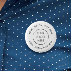 Chapa Redonda De 2,5 Cm Logotipo de presupuesto Pin de negocio personaliza