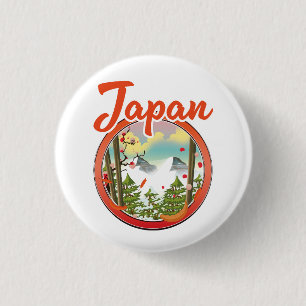 Chapa Redonda De 2,5 Cm logotipo de viaje a Japón