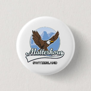 Chapa Redonda De 2,5 Cm logotipo de viaje a Matterhorn Suiza