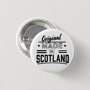 Chapa Redonda De 2,5 Cm Logotipo retro original hecho en Escocia