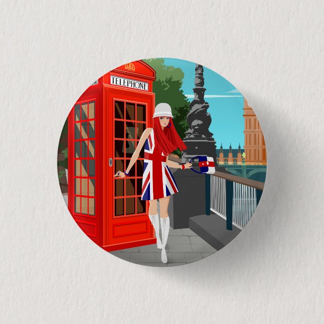 Chapa Redonda De 2,5 Cm London Calling (Anverso)