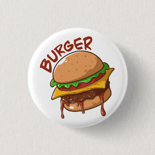 Chapa Redonda De 2,5 Cm Los amantes de la hamburguesa