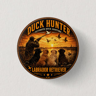 Chapa Redonda De 2,5 Cm Los Cuatro Retrievers - Caza de Patos