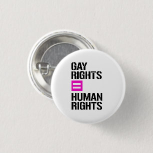 Chapa Redonda De 2,5 Cm Los Derechos Gay equivalen a Derechos Humanos
