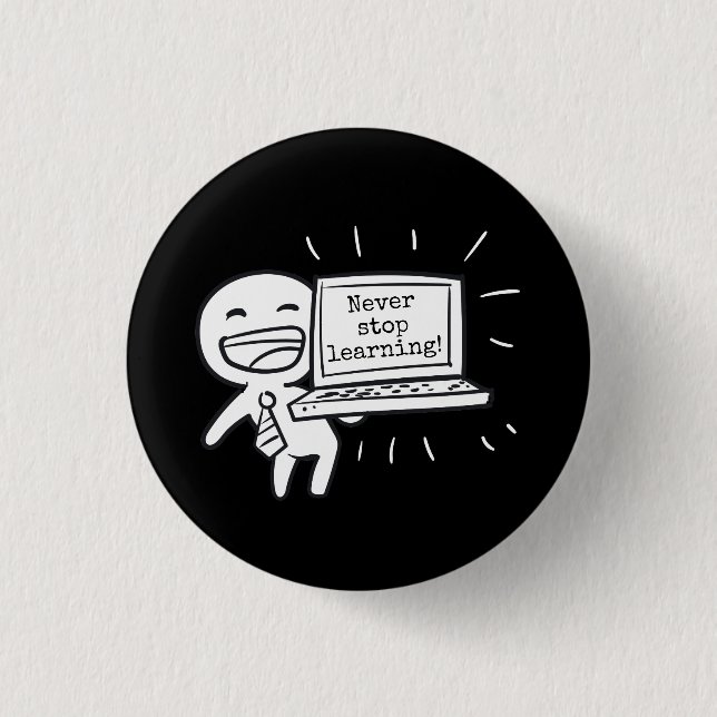 Chapa Redonda De 2,5 Cm Los estudiantes de computación nunca dejan de apre (Anverso)