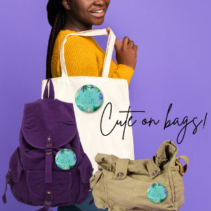 Chapa Redonda De 2,5 Cm Los suculentos siguen creciendo Aqua Green y Purpl