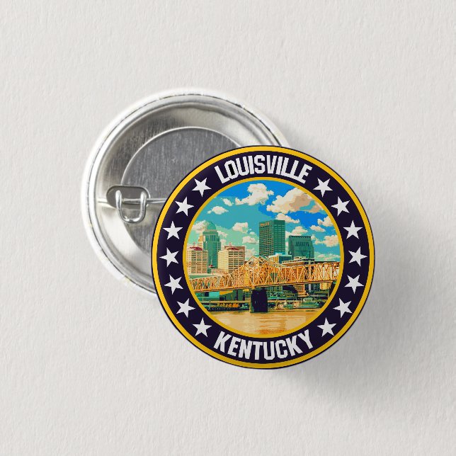 Chapa Redonda De 2,5 Cm Louisville (Anverso y reverso)