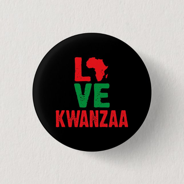 Chapa Redonda De 2,5 Cm Love Kwanzaa (Anverso)
