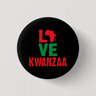 Chapa Redonda De 2,5 Cm Love Kwanzaa