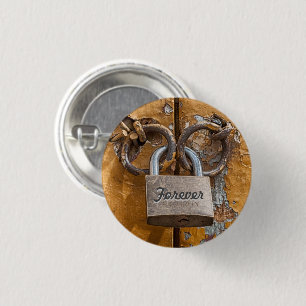 Chapa Redonda De 2,5 Cm Love Lock on Worn Antique Door