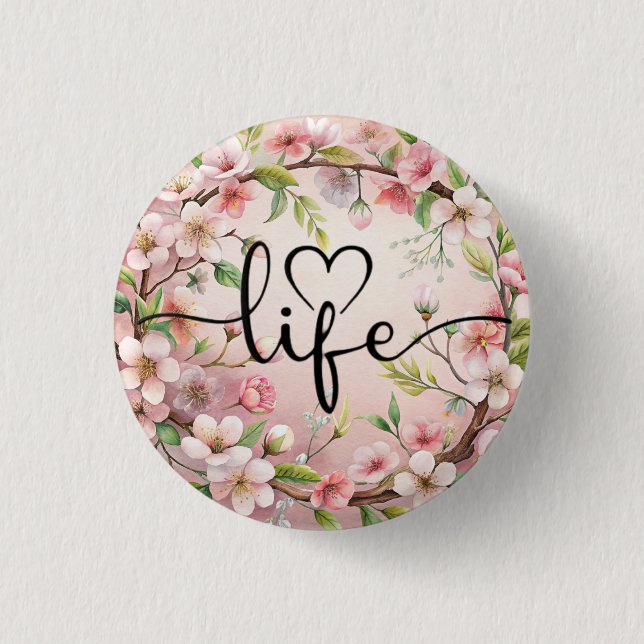 Chapa Redonda De 2,5 Cm Love of life quote (Anverso)