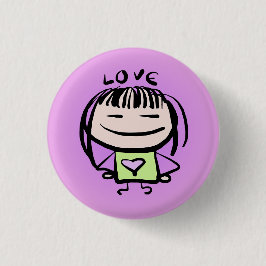 Chapa Redonda De 2,5 Cm Love Pin - Smets