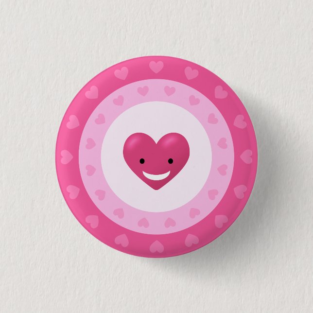 Chapa Redonda De 2,5 Cm Love Pink (Anverso)