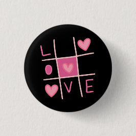 Chapa Redonda De 2,5 Cm Love Tic Tac Toe Pin Button | Valentine's Day Gift
