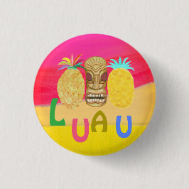 Chapa Redonda De 2,5 Cm Luau Rosa Caliente