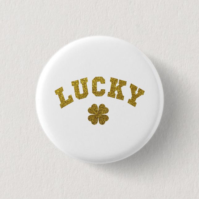 Chapa Redonda De 2,5 Cm Lucky Clover Saint Patricks (Anverso)
