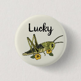 Chapa Redonda De 2,5 Cm Lucky Grasshopper Pin