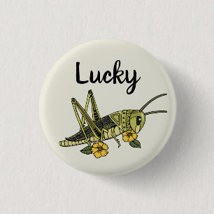 Chapa Redonda De 2,5 Cm Lucky Grasshopper Pin